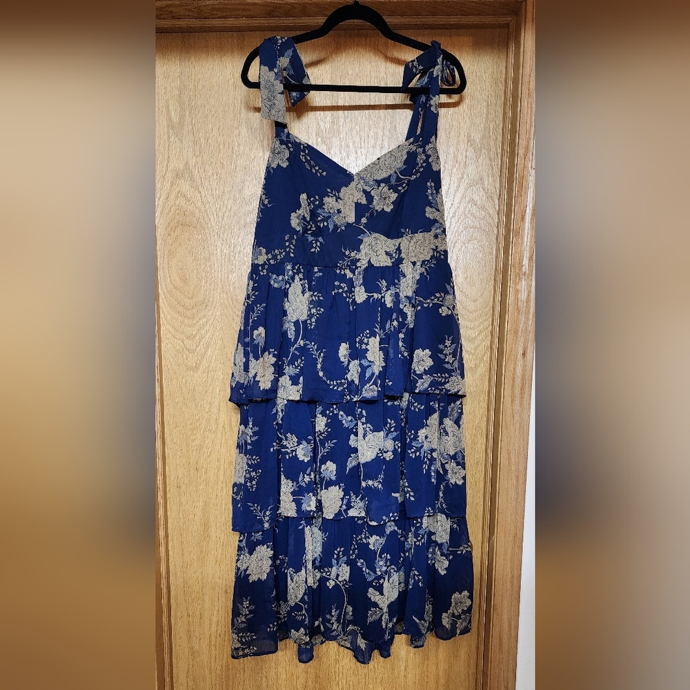 torrid Blue Floral Tiered Sundress